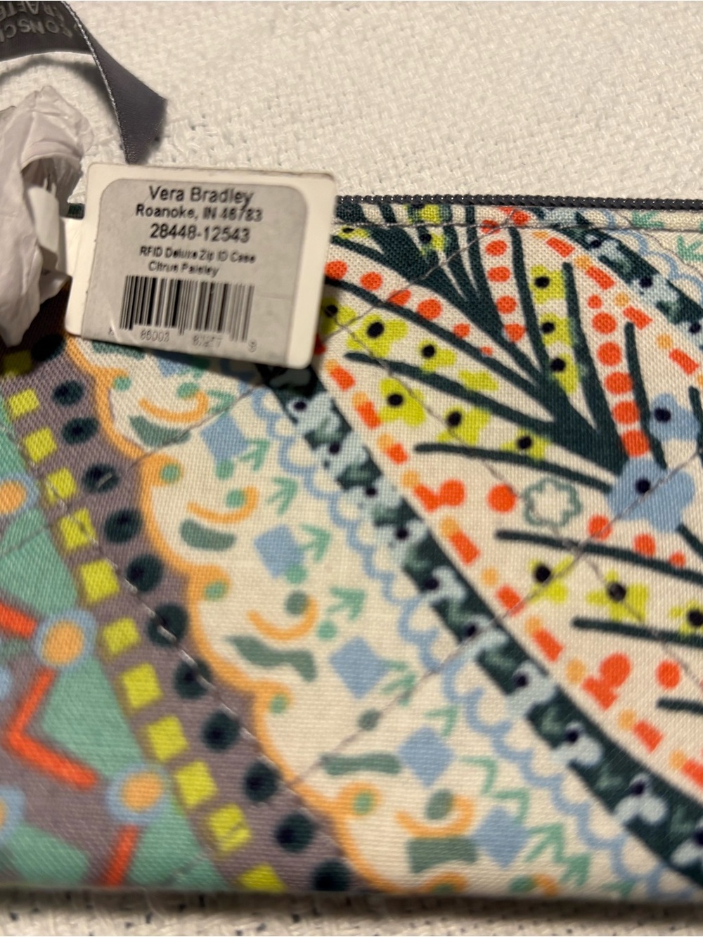 Vera Bradley Citrus Paisley Small Zip ID Wallet in Multicolor